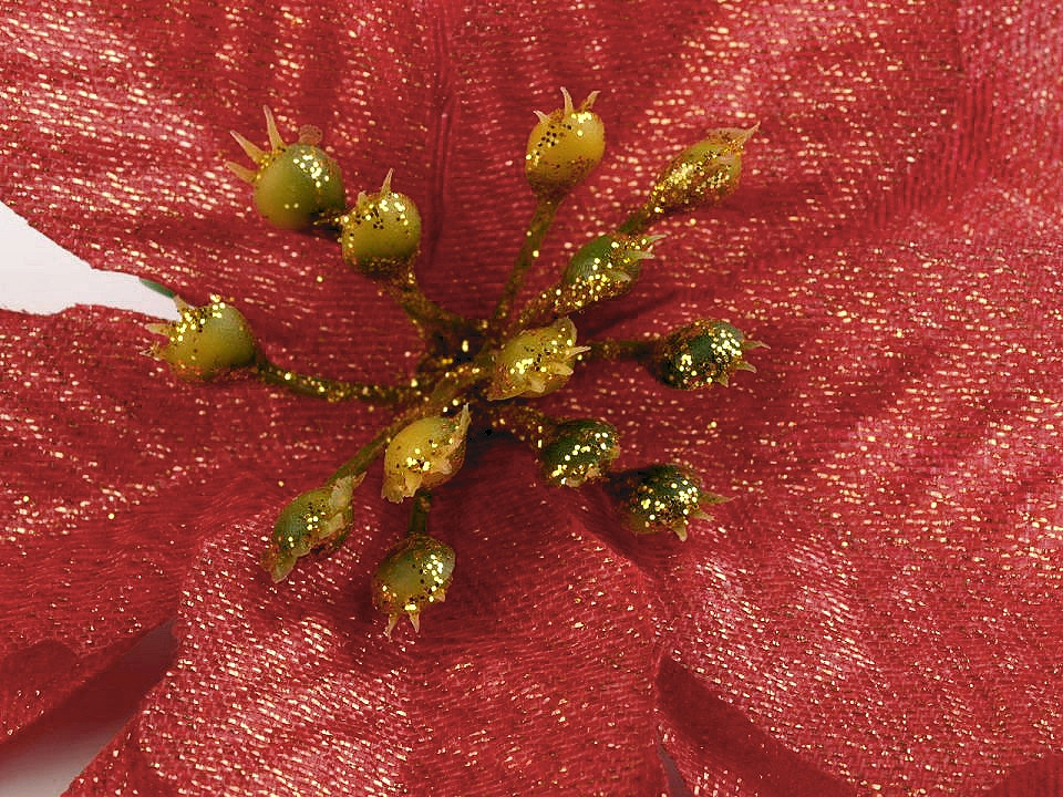 Crăciuniță decorativă cu lurex, ø14 cm - Auriu deschis (50 Bucăți)