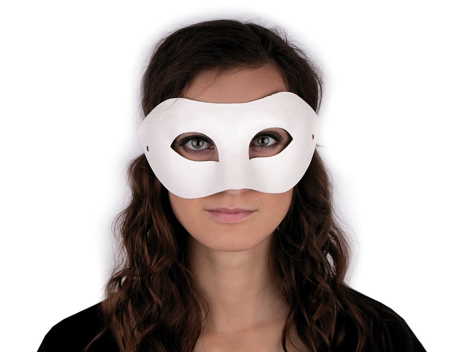 Mască de carnaval decorabilă - Alb (1 Bucată)