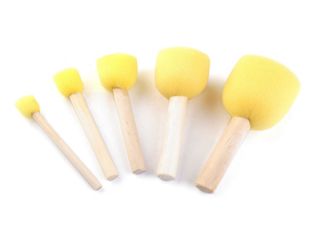 Pensule de tamponare din burete, 5 buc/set - Galben deschis (1 Set)