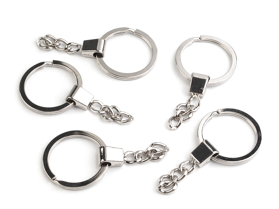 Bază breloc, ø30 - Nichel (5 Bucăți)