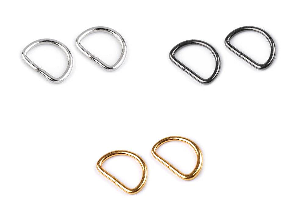 Inel metalic tip d, lățime 12 mm - Nichel negru (20 Bucăți)