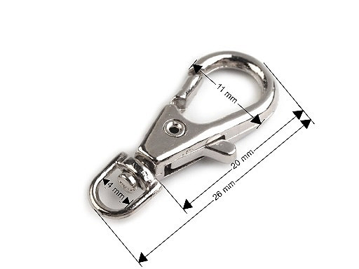 Carabină metalică pivotantă, gaură 4 mm - Lac negru (5 Bucăți)