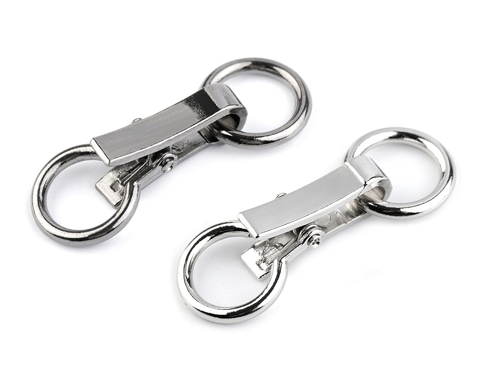 Închizătoare decorativă, 21x60 mm - Nichel (1 Pereche)