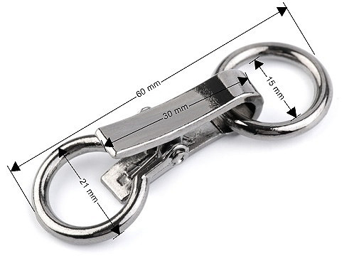 Închizătoare decorativă, 21x60 mm - Nichel (1 Pereche)