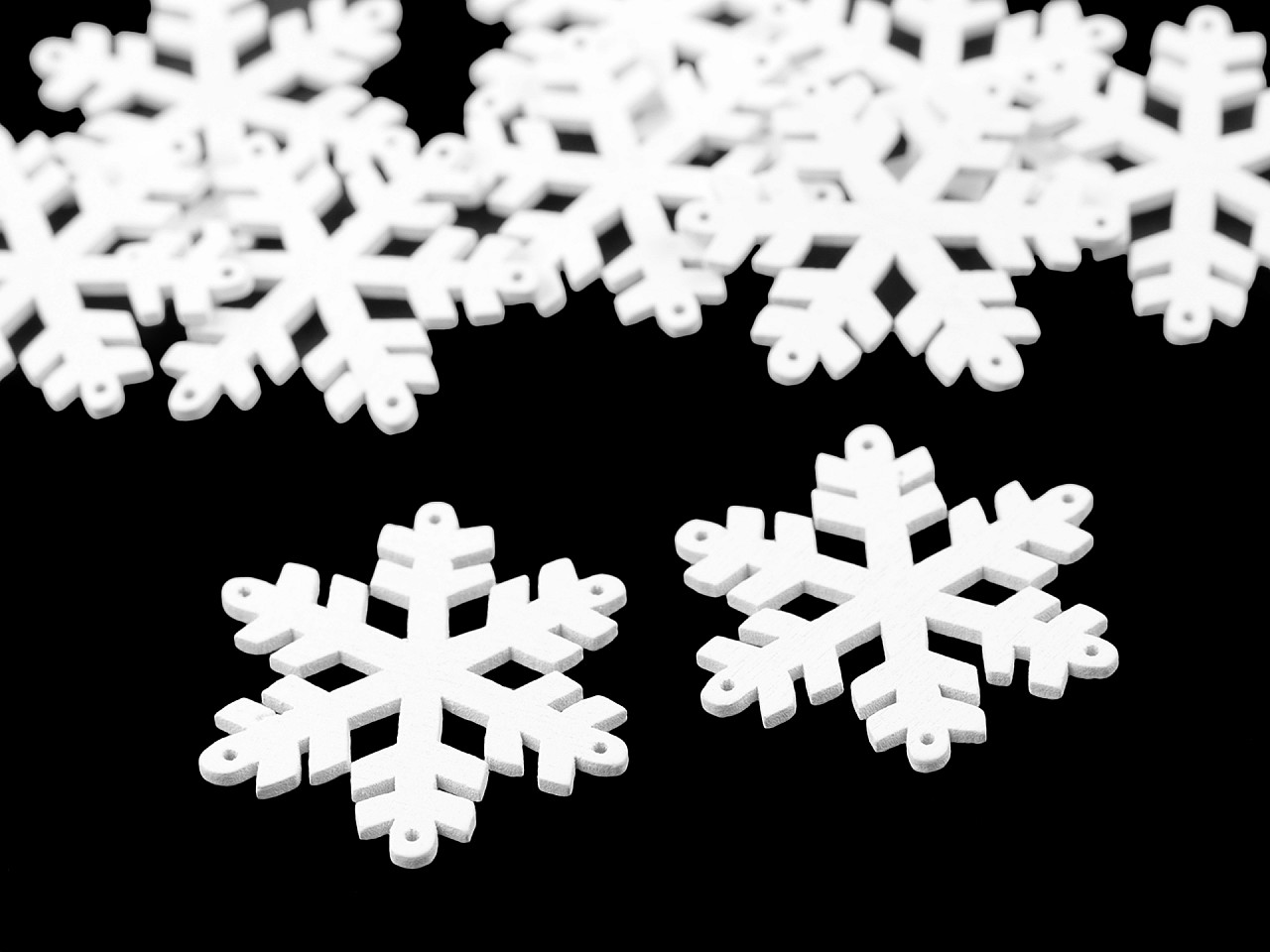 Fulgi de nea din lemn - Alb (20 Bucăți)