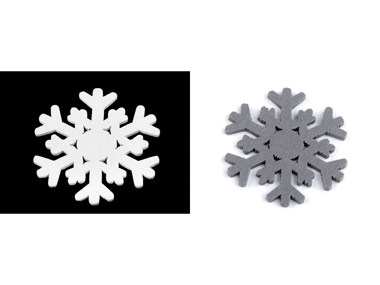 Fulgi de nea din lemn - Alb (20 Bucăți)