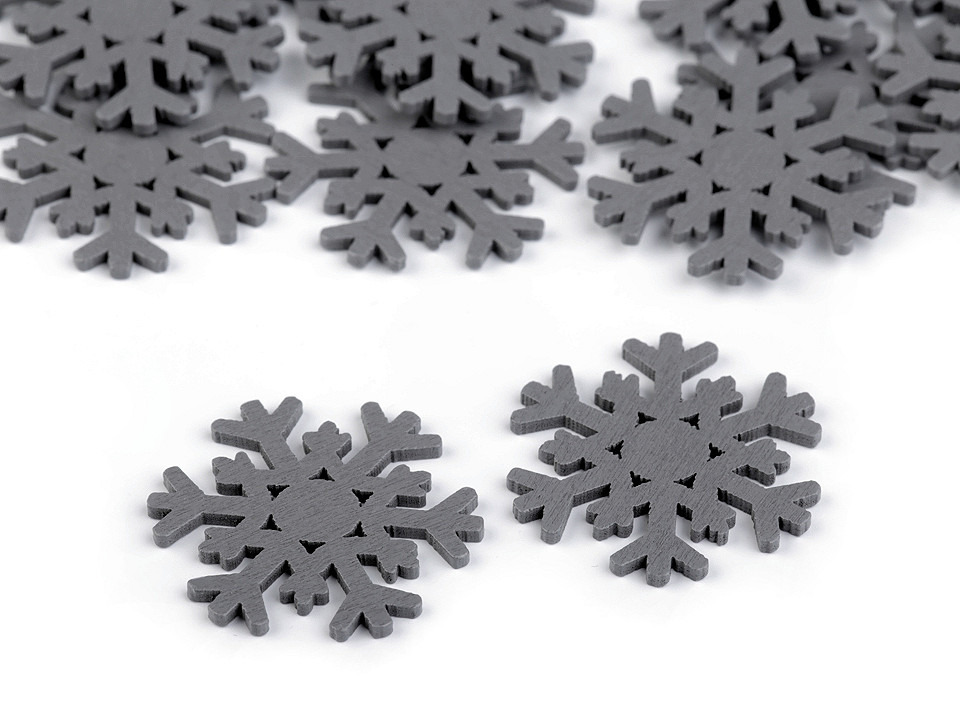 Fulgi de nea din lemn - Alb (20 Bucăți)