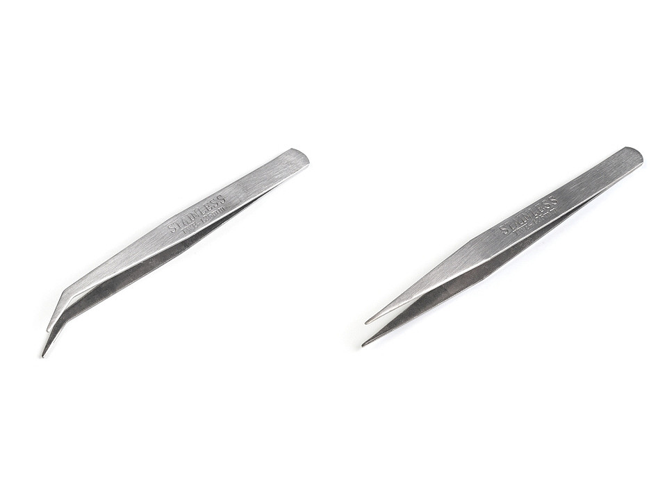 Pensetă metalică, lungime 12,5 cm - Nichel (10 Bucăți)