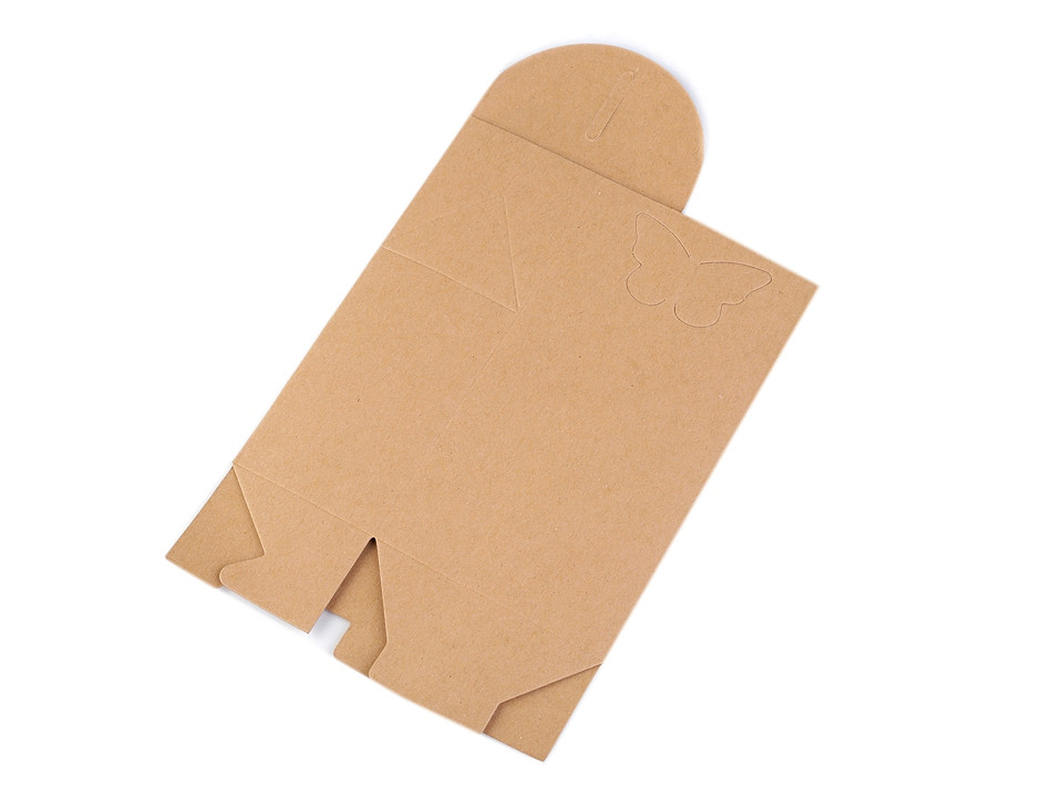 Cutie cu închizătoare fluture - Maro natural (50 Bucăți)