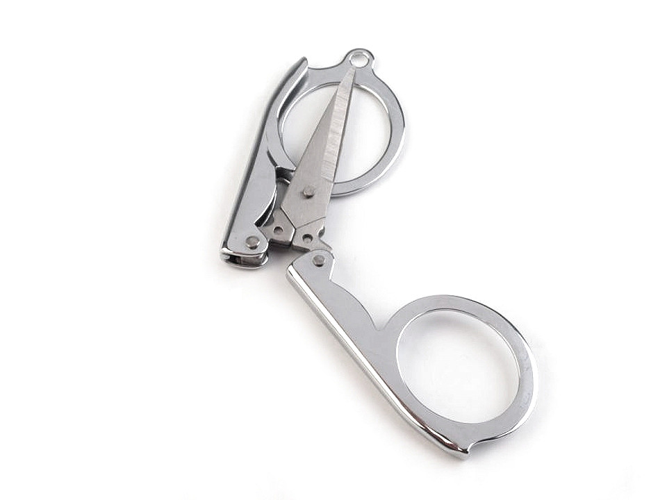 Forfecuţă pliabilă, lungime 10 cm - Nichel (12 Bucăți)
