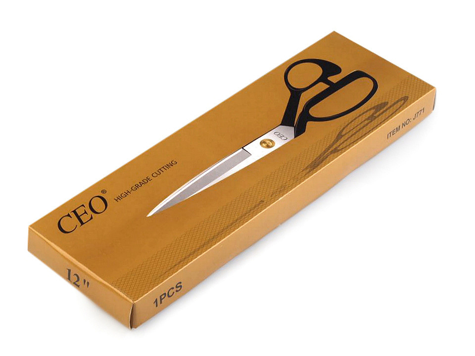 Foarfecă de croitorie, lungime 30,5 cm - Negru (1 Bucată)