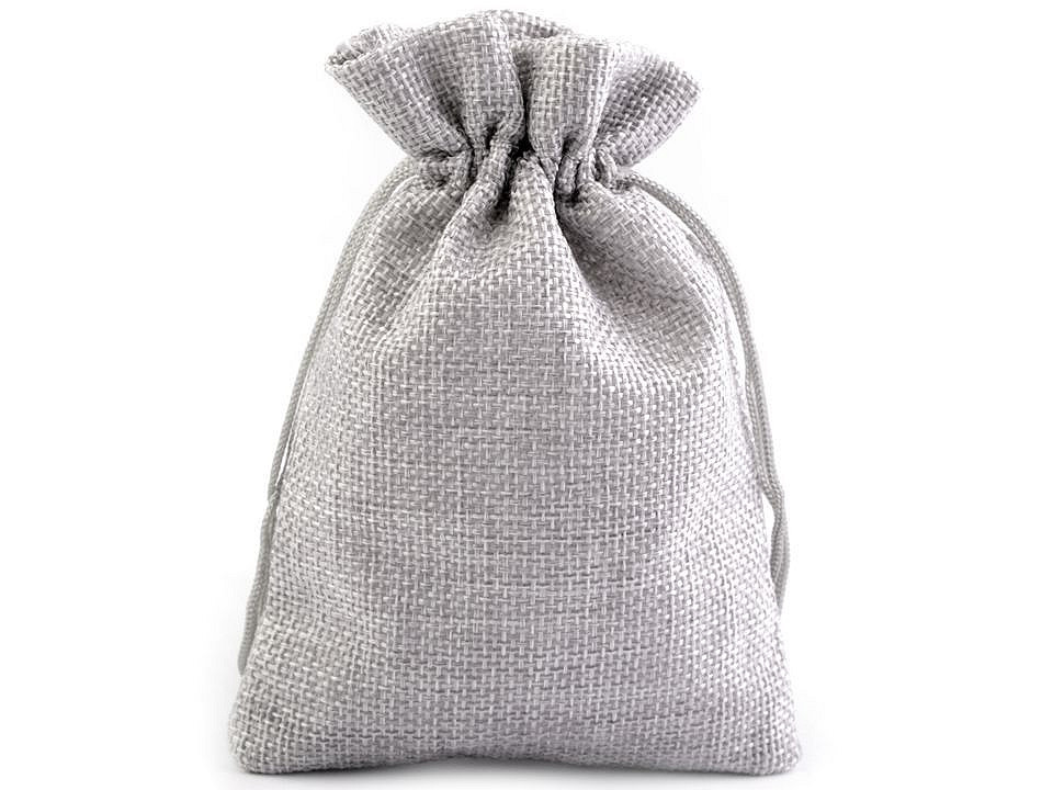 Săculeț rustic imitație iută, 10x12 cm - Gri perlă (50 Bucăți) Săculeț rustic imitație iută, 10x12 cm - Gri perlă (50 Bucăți)