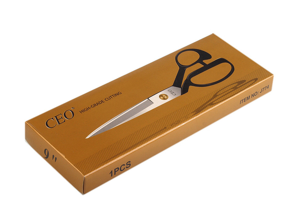 Foarfecă de croitorie, integral metalică, lungime 23 cm - Negru (1 Bucată)