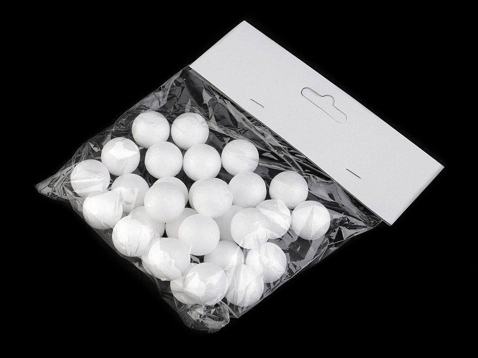 Bile polistiren, ø2 cm - Alb (1 Sac)