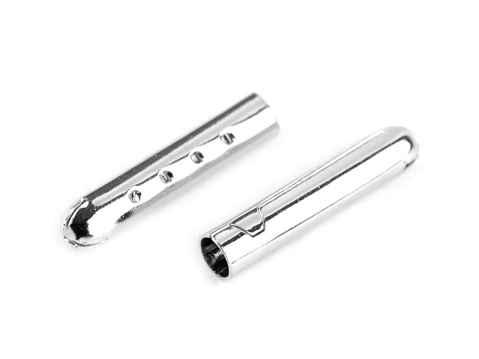 Terminație metalică pentru șnur, ø4 mm - Nichel (10 Bucăți)