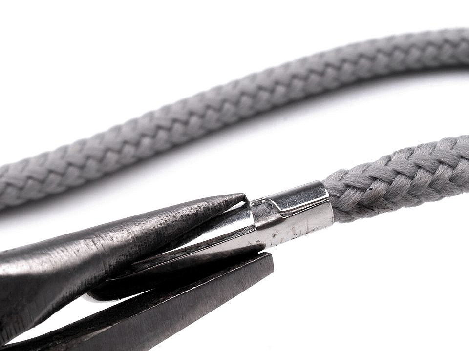 Terminație metalică pentru șnur, ø4 mm - Nichel (10 Bucăți)