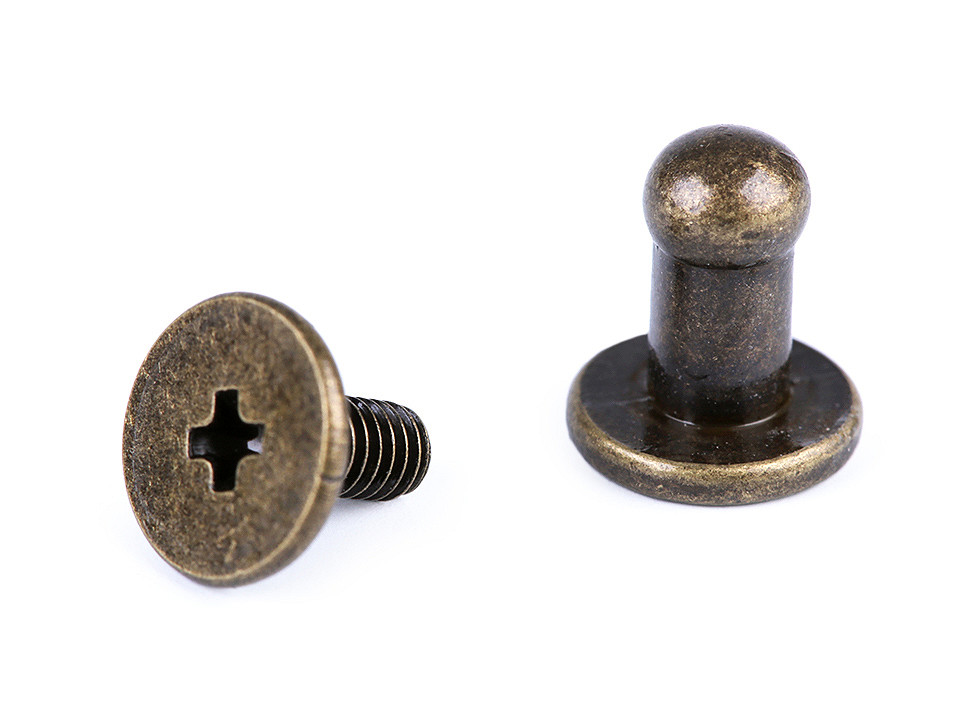 Butoni cu șurub pentru pielarie, ø4 mm - Nichel negru (5 Perechi)