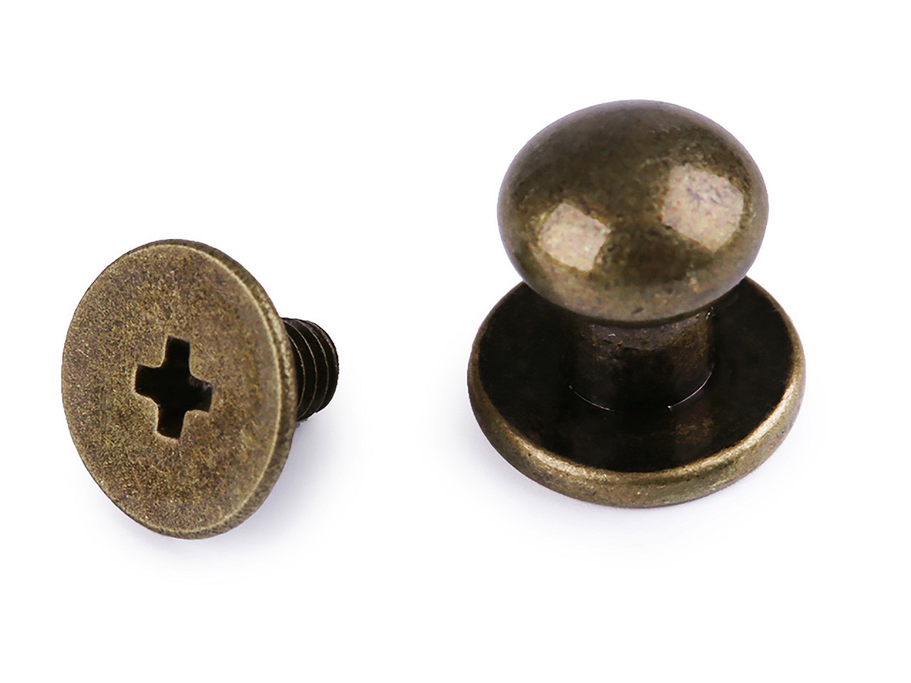 Butoni cu șurub pentru pielarie, ø7 mm - Auriu rose (10 Perechi)