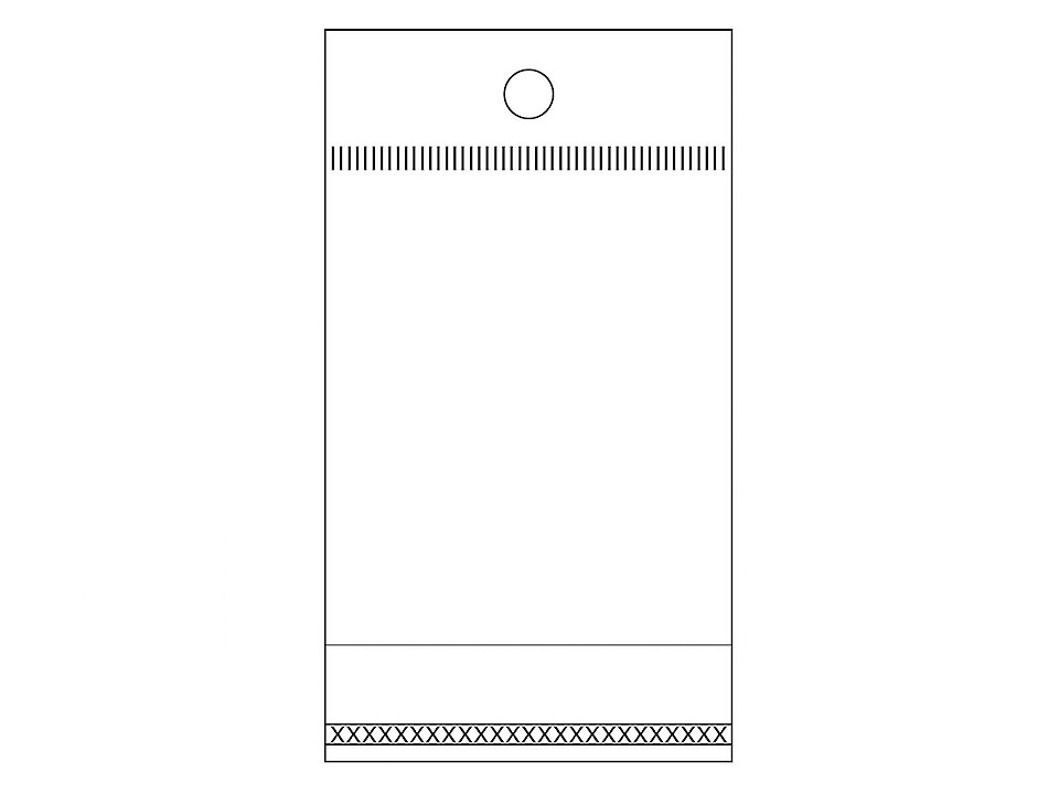 Pungi cu clapetă adezivă și agățătoare, 5x10 cm - Transparent (43200 Bucăți)