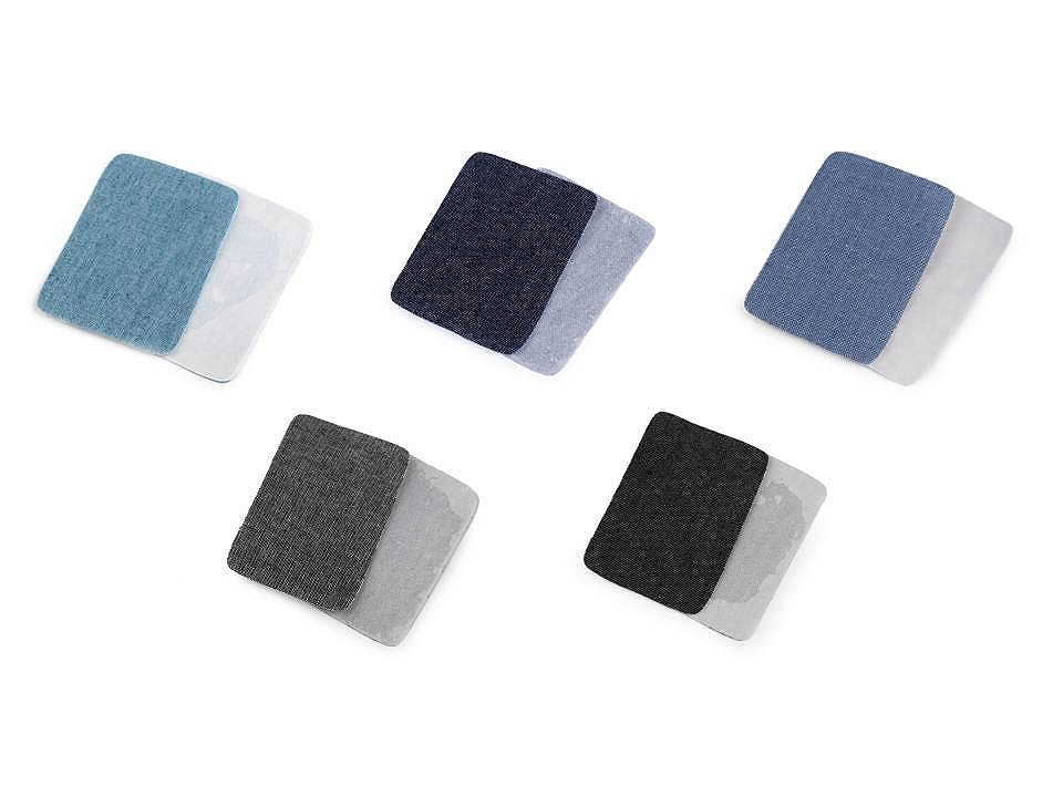 Petice termoadezive jeans, 5,3x7,9 cm - Negru (2 Bucăți)