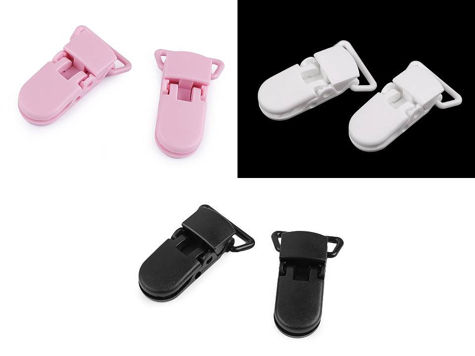 Clipsuri din plastic, lățime 20 mm - Negru (20 Bucăți)