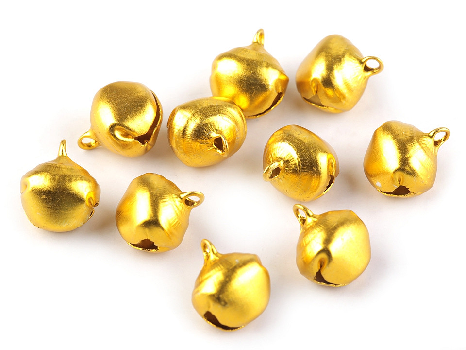 Clopoței / zurgălăi, 13x16 mm - Auriu (10 Bucăți)