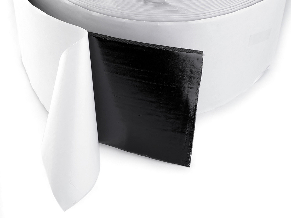 Bandă arici autoadezivă, complet (puf + scai), 80 mm - Negru (25 Metri) Bandă arici autoadezivă, complet (puf + scai), 80 mm - Negru (25 Metri)