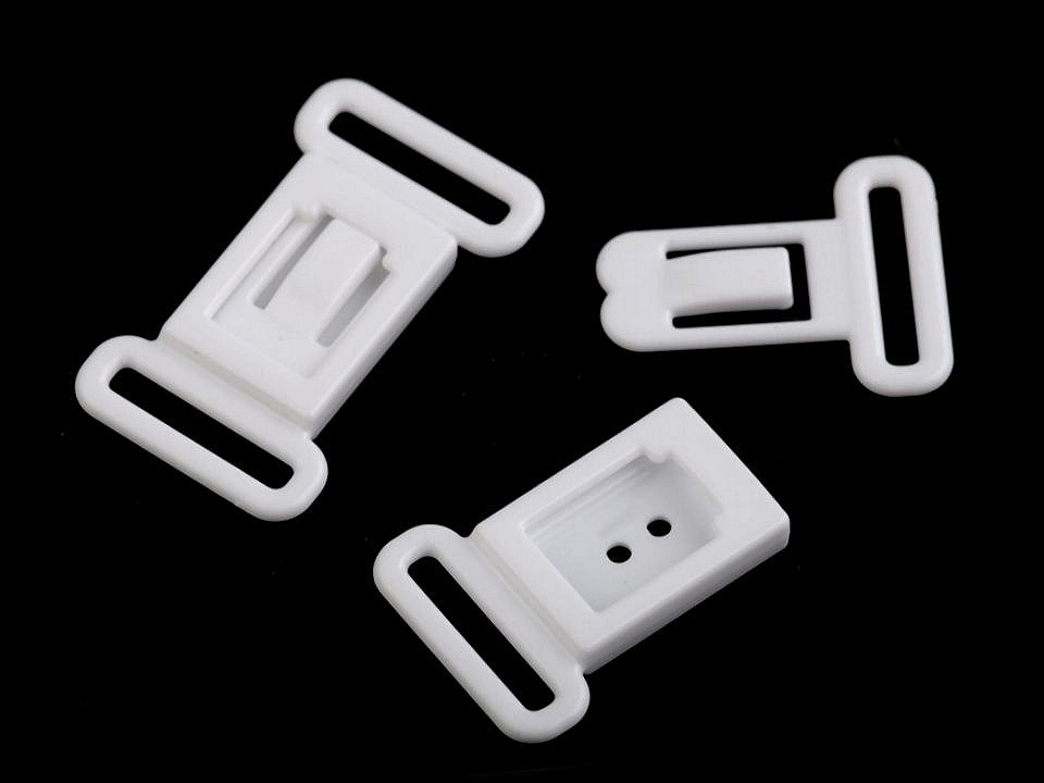 Închizătoare papion / sutiene, lățime 12 mm - Alb (4 Perechi)