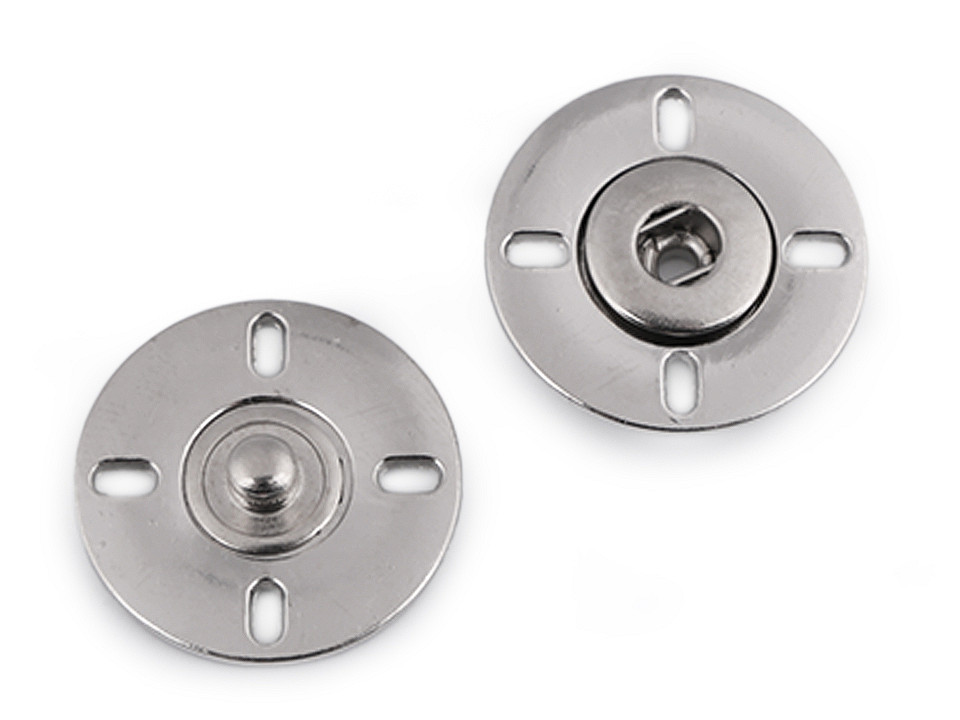 Capse metalice de cusut, ø25 mm - Nichel (10 Perechi)