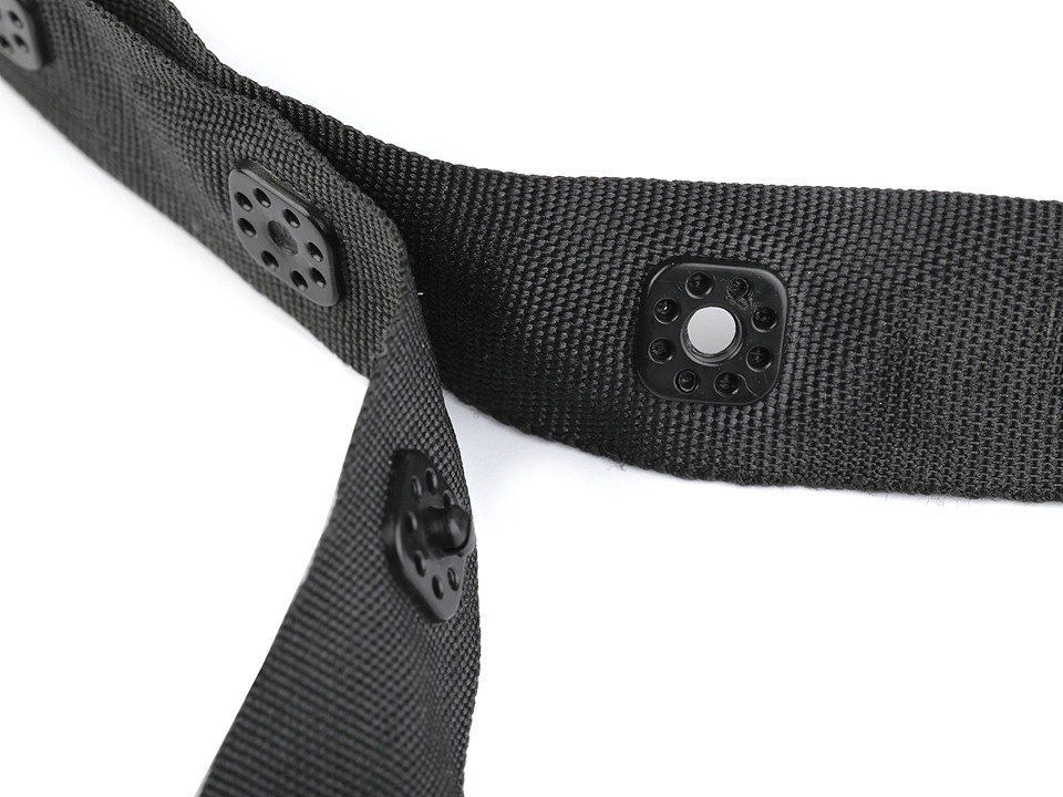 Bandă cu capse pentru confecții textile /  body, lățime 17 mm - Negru (1 Metru)