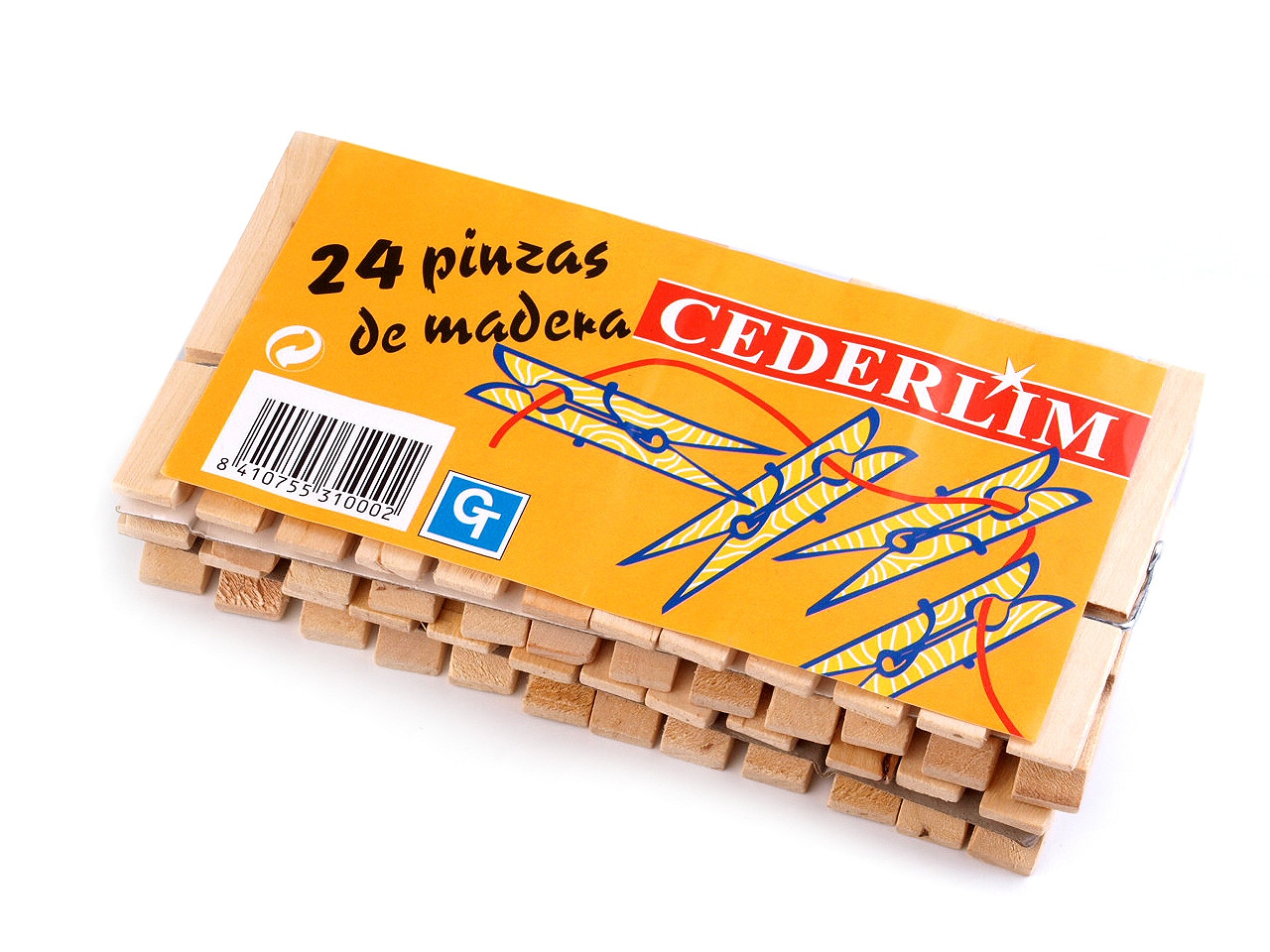 Cârlige lemn, 10x74 mm - Natural deschis (24 Bucăți)