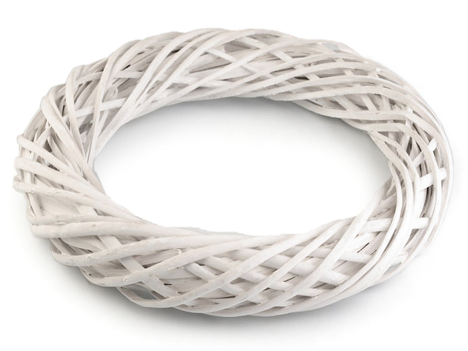 Coroniță ratan, ø30 cm - Alb (1 Bucată)