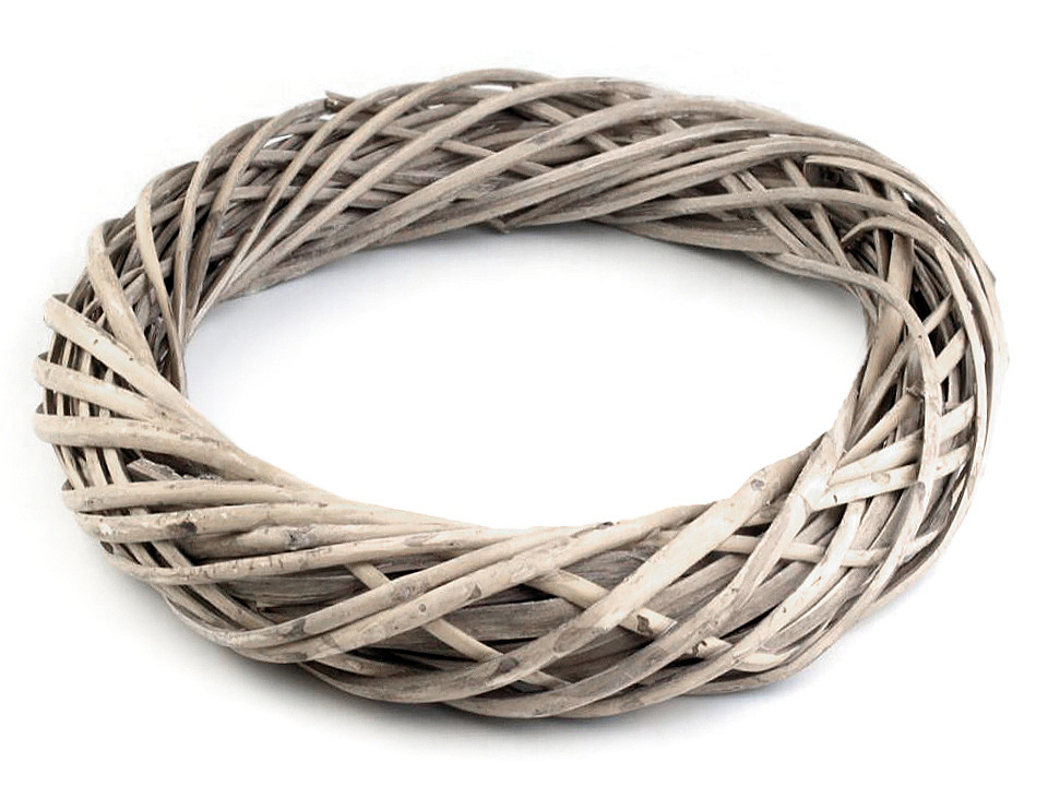 Coroniță ratan, ø30 cm - Alb (1 Bucată)