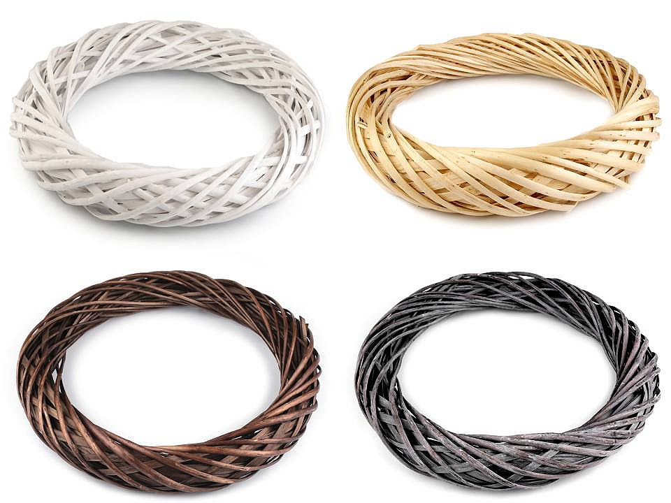 Coroniță ratan, ø30 cm - Alb (1 Bucată)