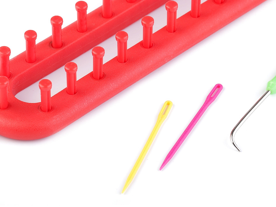 Gherghef pentru tricotat, set 4 piese, 5,2x36 cm - Roșu închis (1 Set)