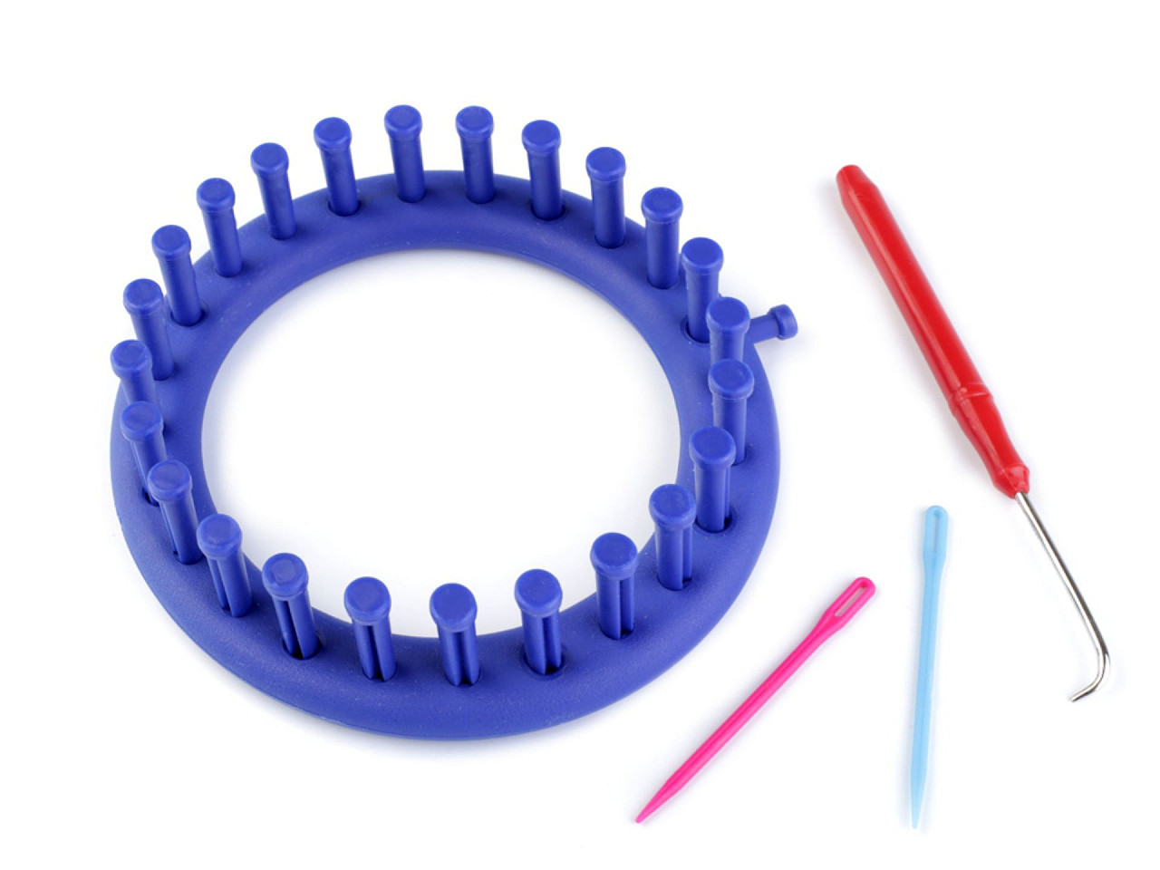 Gherghef pentru tricotat circular, set 4 piese, ø14 cm - Albastru safir (1 Set)