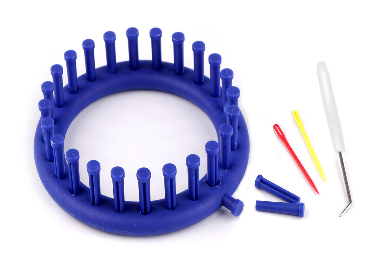 Gherghef pentru tricotat circular, set 4 piese, ø14 cm - Albastru safir (1 Set)