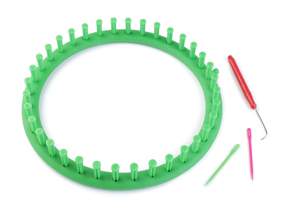 Gherghef pentru tricotat circular, set 4 piese, ø24 cm - Verde irlandez (1 Set)