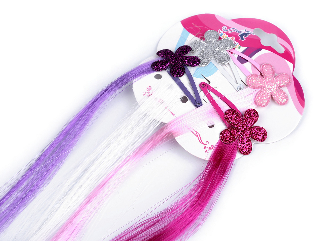 Agrafe cu șuvițe colorate - Mix (48 Bucăți)