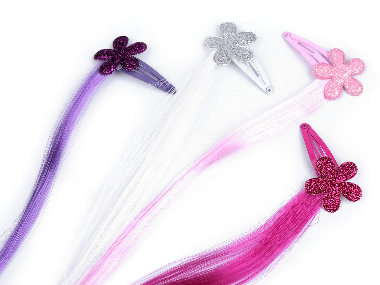 Agrafe cu șuvițe colorate - Mix (48 Bucăți)