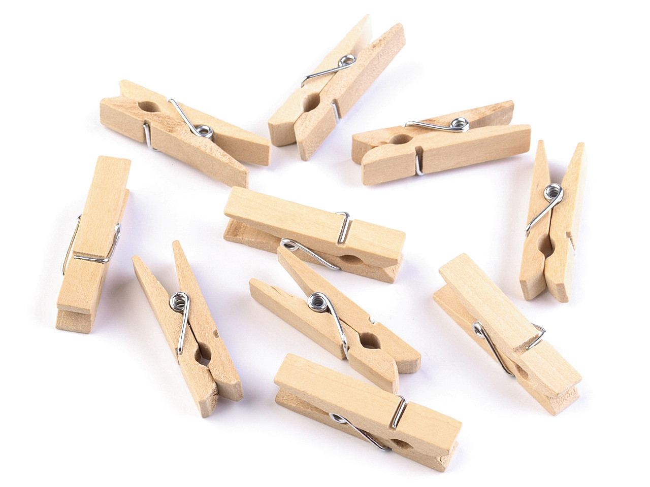 Cârlige lemn, 7x35 mm - Natural deschis (500 Bucăți)