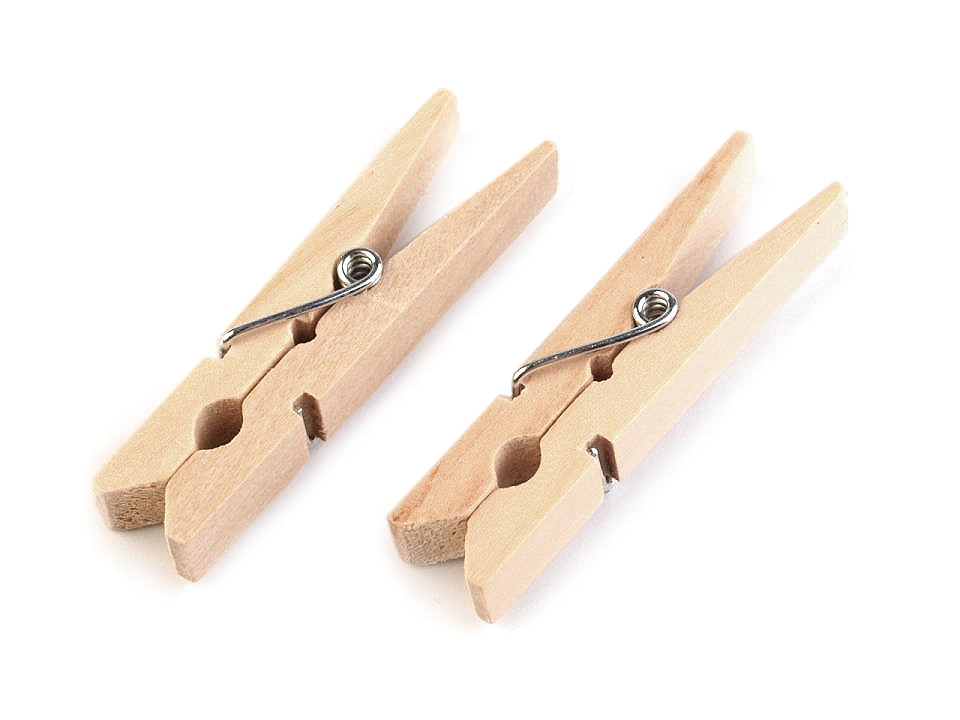 Cârlige lemn, 7x48 mm - Alb (10 Bucăți)