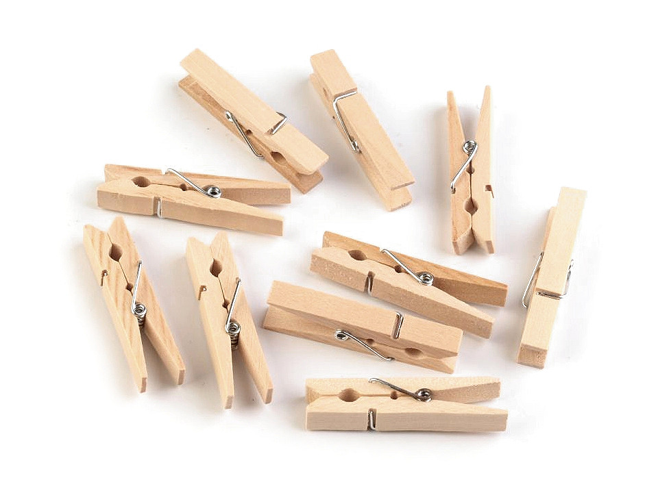 Cârlige lemn, 7x48 mm - Alb (10 Bucăți)