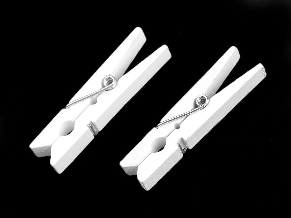 Cârlige lemn, 7x48 mm - Alb (10 Bucăți)