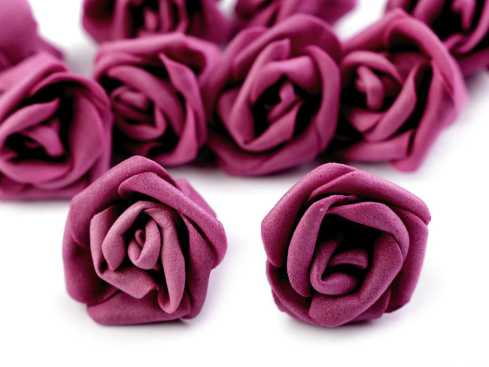 Trandafiri din spumă, ø3 cm - Albastru azur (10 Bucăți)