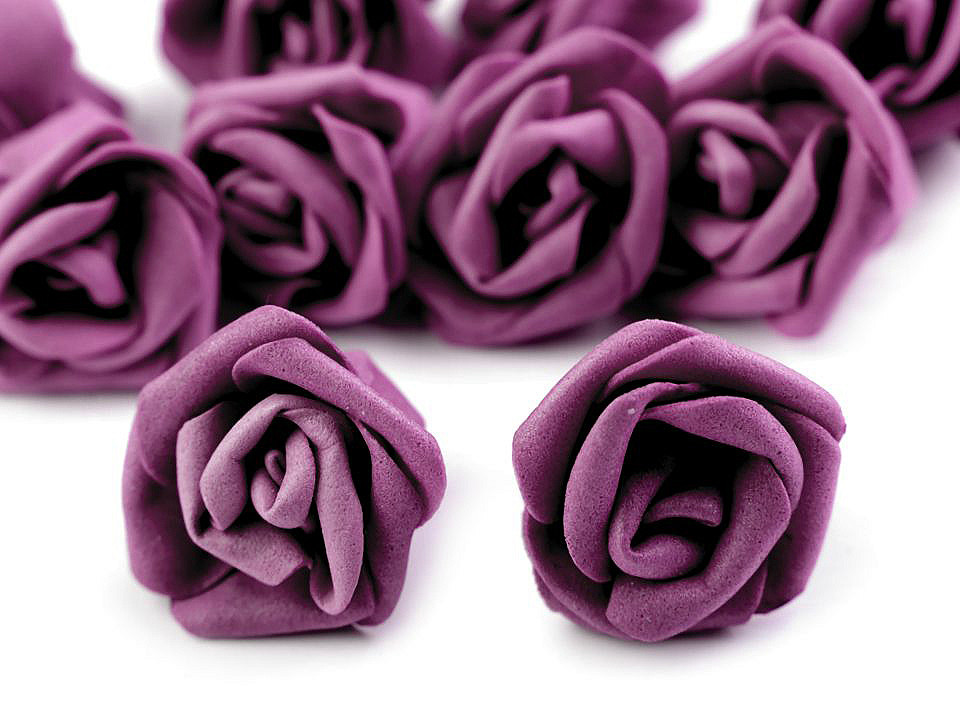 Trandafiri din spumă, ø3 cm - Albastru azur (10 Bucăți)