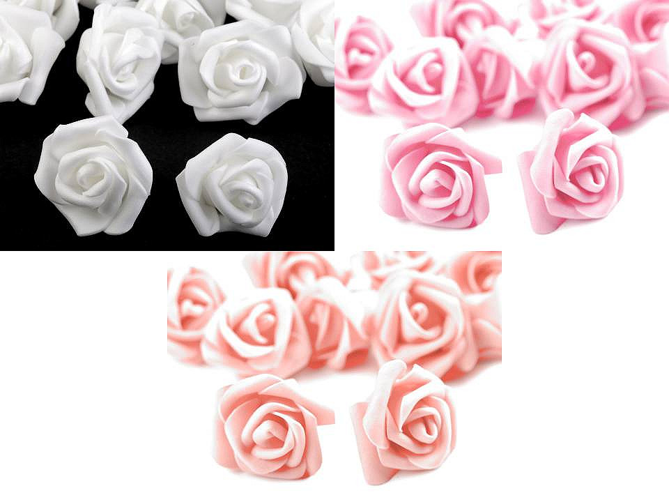 Trandafiri din spumă, ø3 cm - Albastru azur (10 Bucăți)