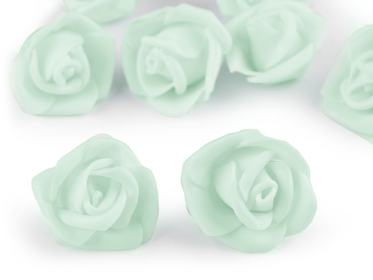 Trandafiri din spumă, ø3 cm - Albastru azur (10 Bucăți)