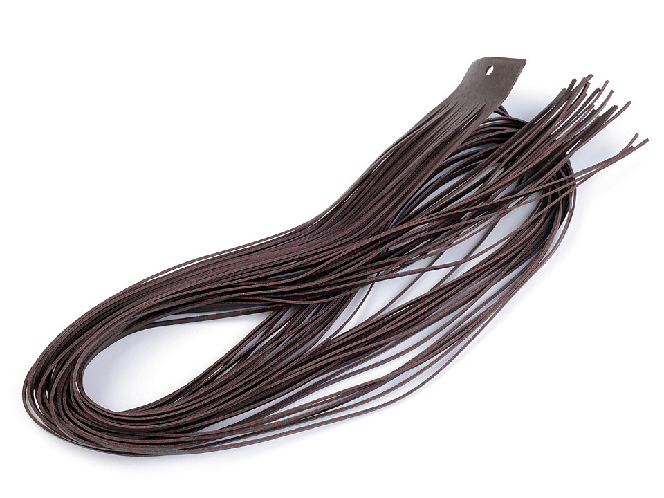 Șnur din piele naturală, lățime 2 mm, lungime 110 cm - Negru (20 Bucăți)