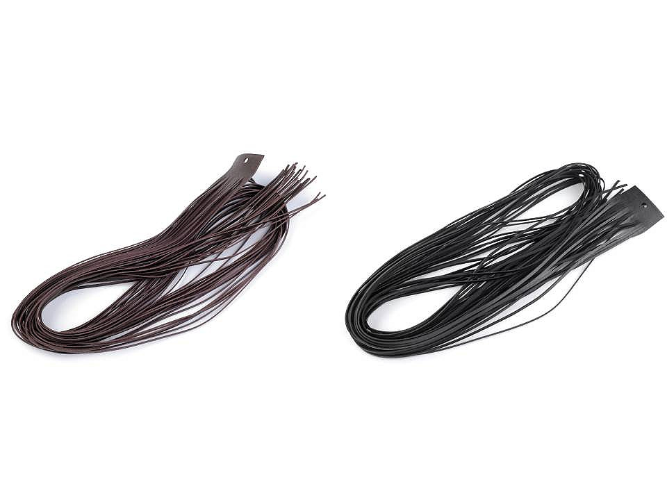 Șnur din piele naturală, lățime 2 mm, lungime 110 cm - Negru (20 Bucăți)